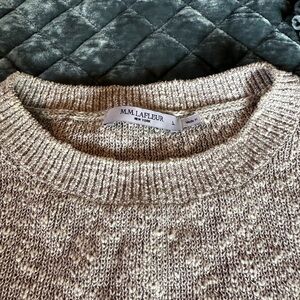 M.M. LAFLEUR GREY AND WHIT KNIT SWEATER VEST